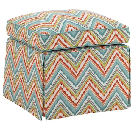 Square Half Moon Caye Ottoman with Skirt Base